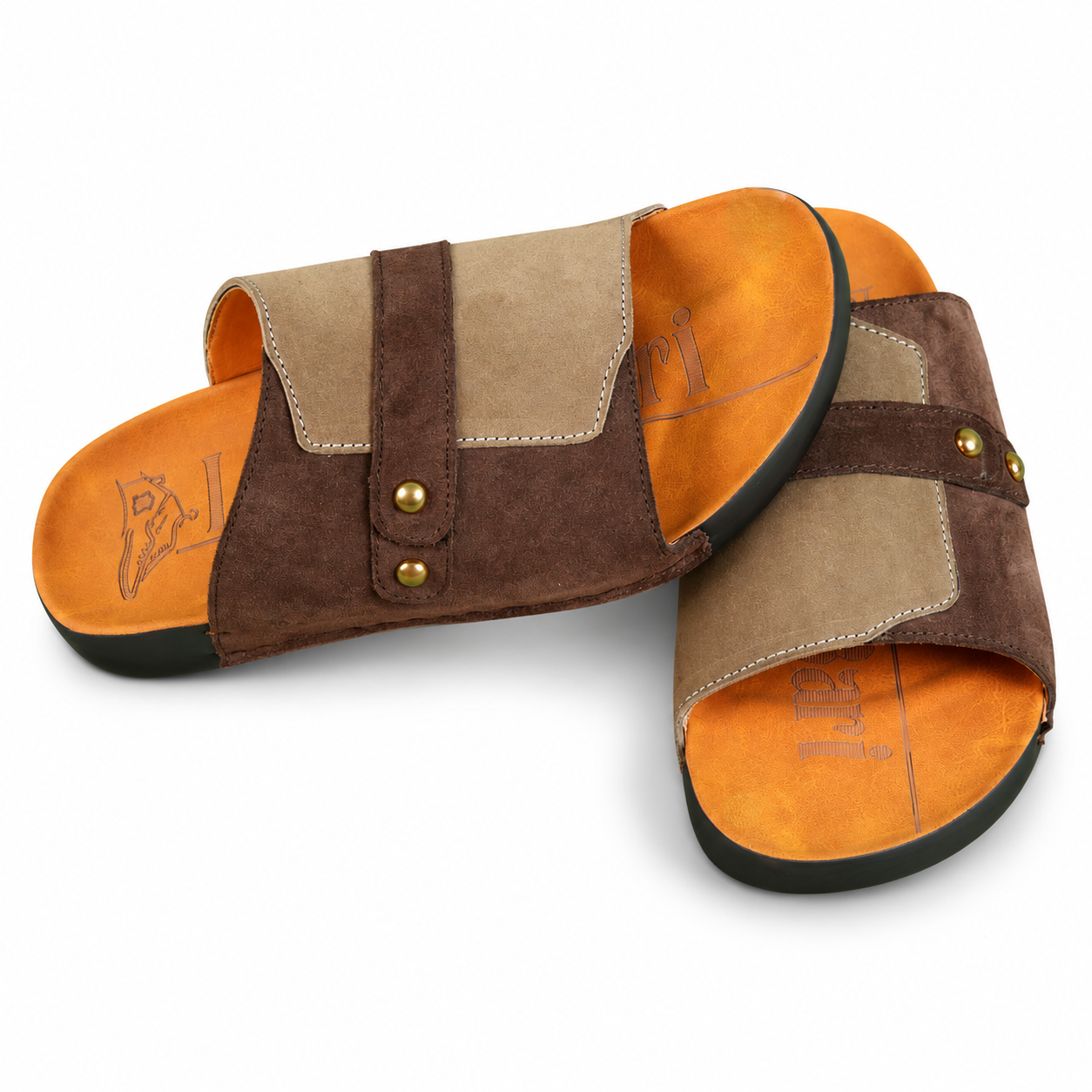 49 Two Tone Wide Strap Slide Sandal - Image 1