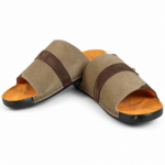 Two Tone Wide Strap Slide Sandal - Image 4